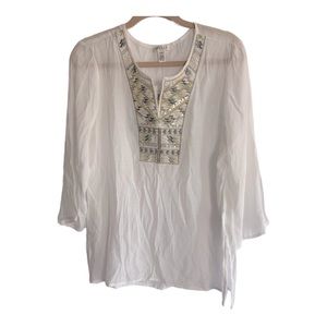 Spense Ivory Metallic Women’s Top Sz M